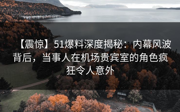 【震惊】51爆料深度揭秘:内幕风波背后,当事人在机场贵宾室的角色疯狂令人意外 【震惊】51爆料深度揭秘:内幕风波背后,当事人在机场贵宾室的角色疯狂令人意外